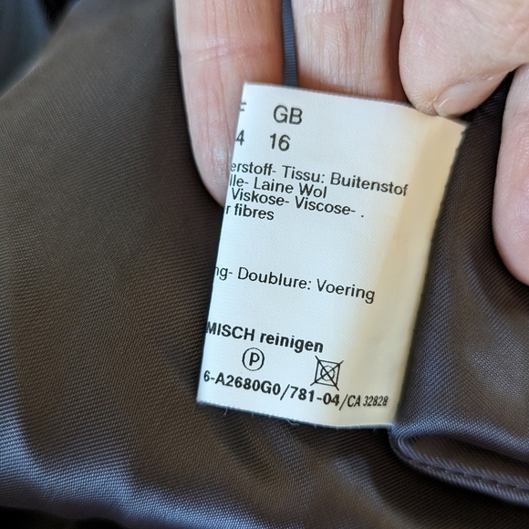 Cinzia Rocca Italian Wool Pinstripe Blazer Black Gray Women’s Size 12 - Picture 6 of 13